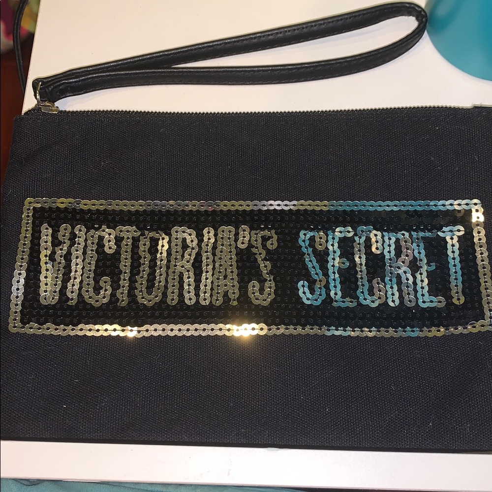 Victoria's Secret Black and silver Sequin Wristlet
